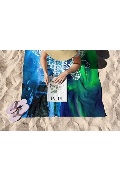 Mijölnir Blue Turtle 90 Toalla de Playa Multicolor 90 x 150 cm 70% Poliéster 30% Poliamida Microfilamento